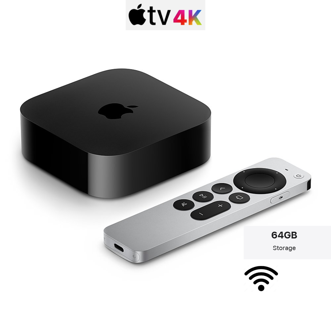 Apple TV 4K Wi-Fi, 64GB (3rd Generation) – 4K Dolby Vision, HDR10+, Dolby Atmos
