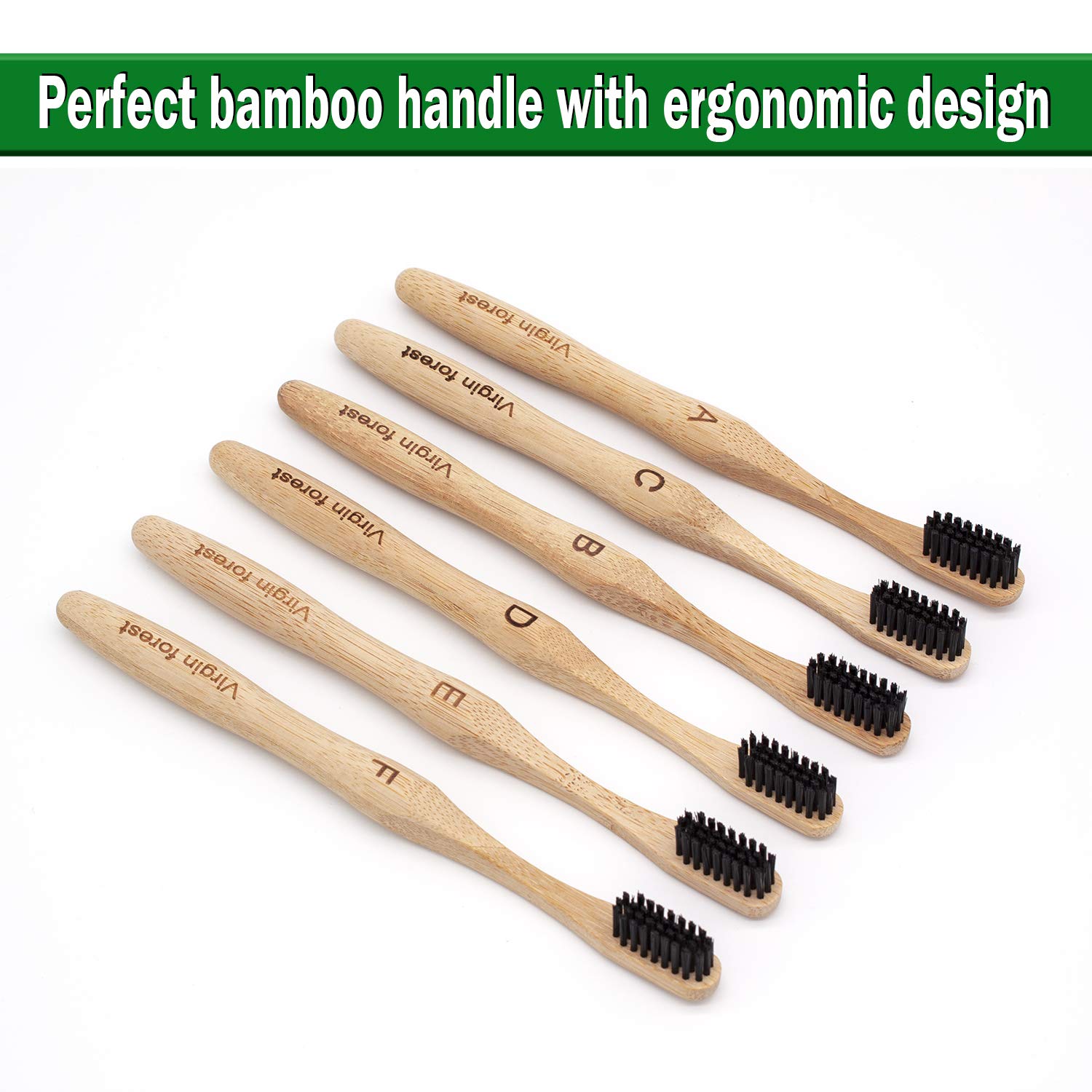 Virgin Forest Bamboo Toothbrush 10-Pack with Charcoal-Infused Bristles - Health & Wellness product image, rated 4.5 stars by 11,000 customers