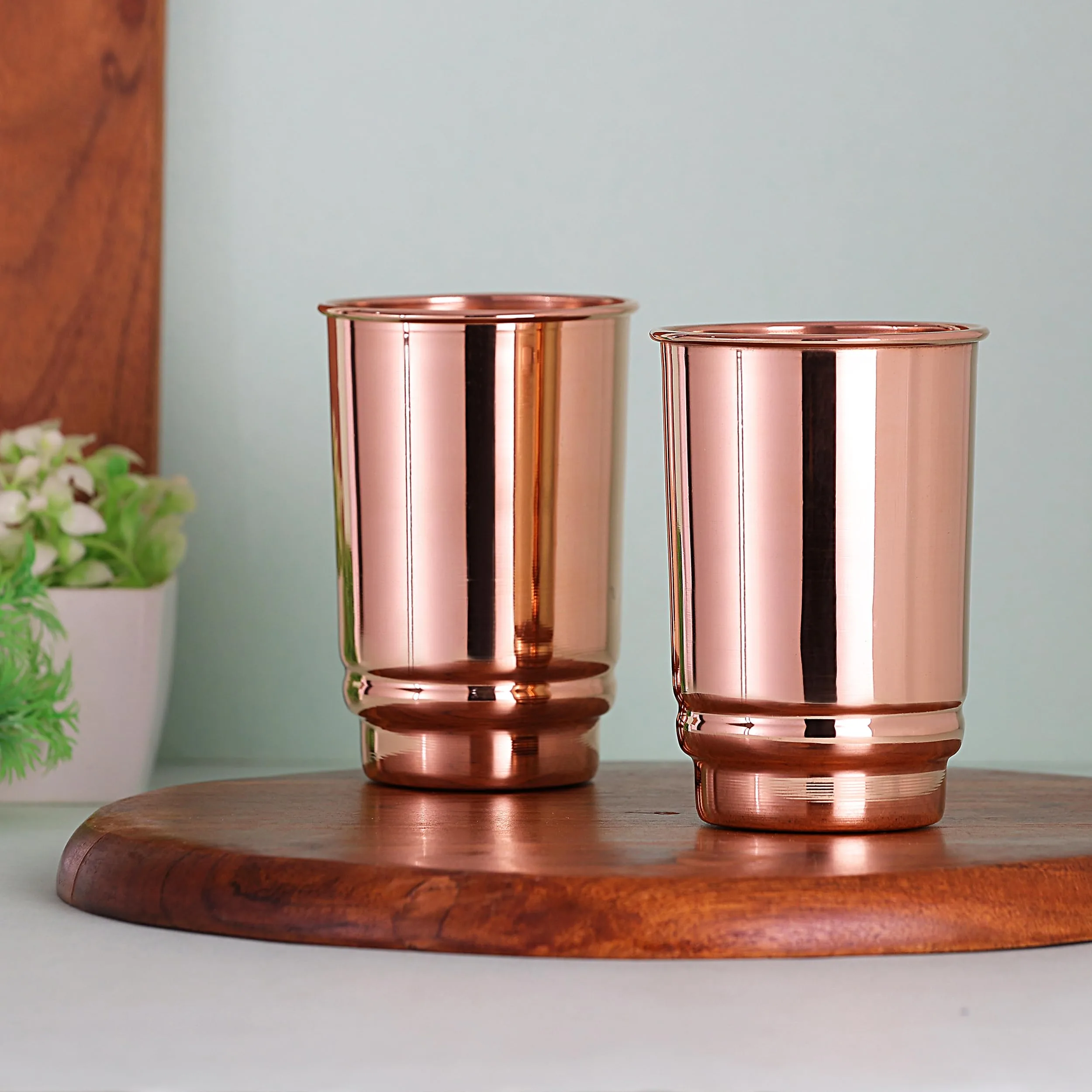 HealthGoodsIn Copper Tumbler Set of 2 | 11.83 oz Pure Copper Drinking Cups | Ayurvedic Wellness - similar product