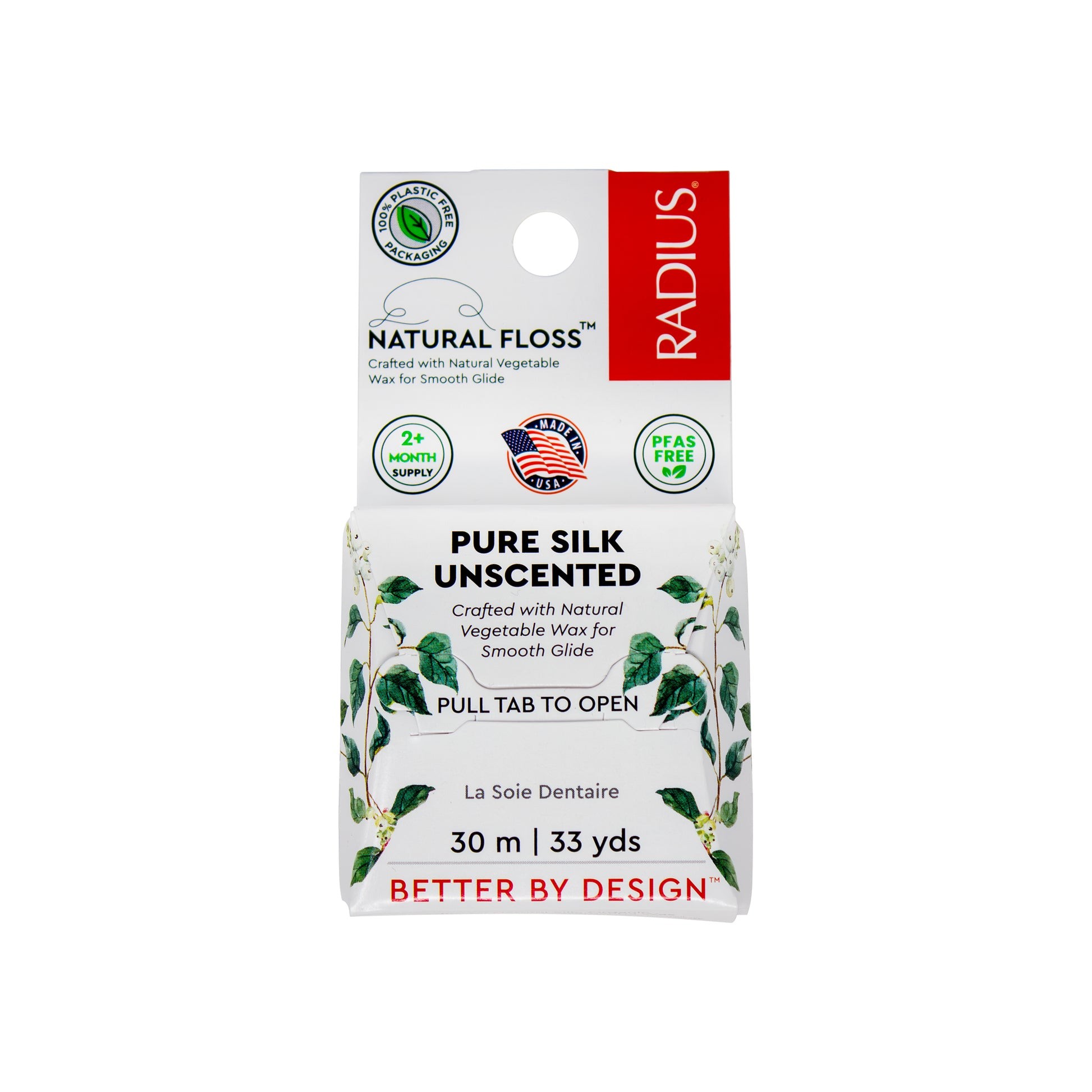 RADIUS Natural Biodegradable Silk Floss (33 Yards) - Hand-Spun Colombian Silk, Organic Coconut Oil, Plastic-Free Packaging - Health & Wellness product image, rated 4.2 stars by 847 customers