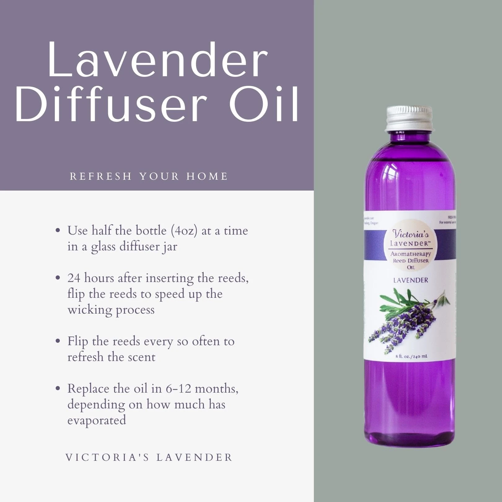 Victoria's Lavender Natural Reed Diffuser Refill - Health & Wellness product reviewed by Elyvora US