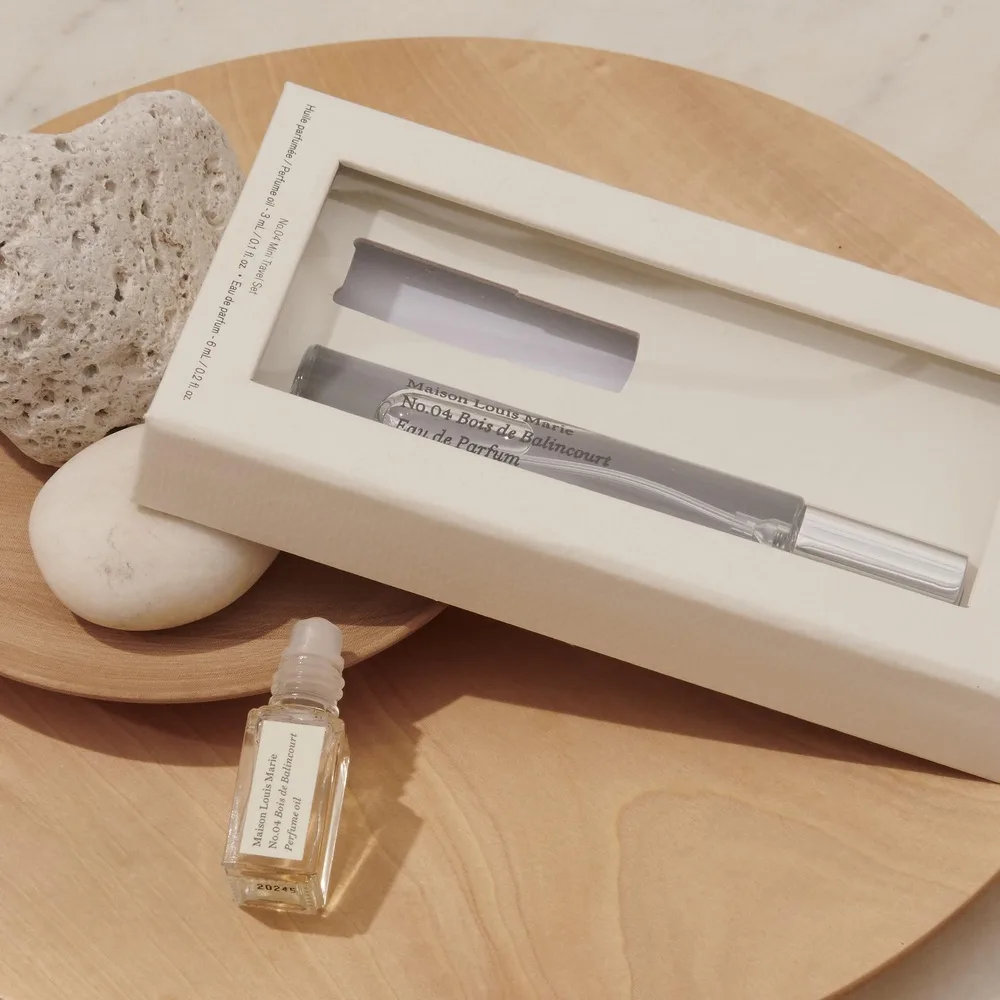 Maison Louis Marie No.04 Bois de Balincourt Travel Set - Sandalwood Cedarwood Vetiver Perfume Oil + EDP Natural Woody Unisex Fragrance - recommended product