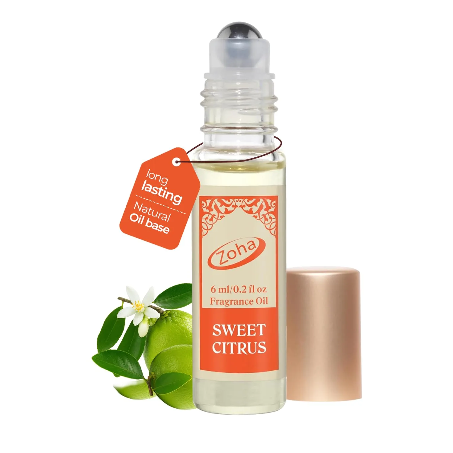 Zoha Sweet Citrus Perfume Oil - Alcohol-Free Clean Citrus Roll-On Fragrance for Men and Women 6ml - recommended product