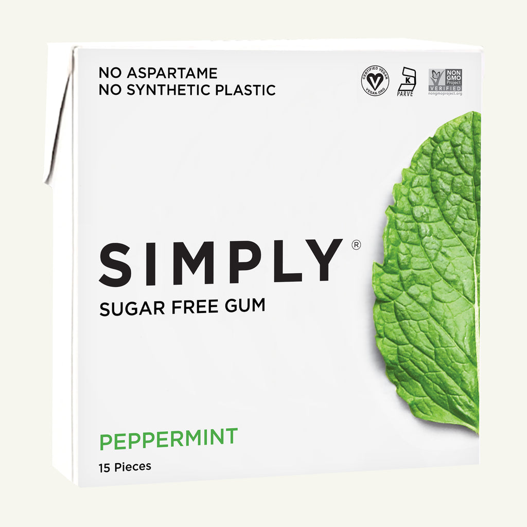 Simply Gum Natural Xylitol Chewing Gum Peppermint (6-Pack, 90 Pieces) - Chicle Tree Sap Base, Plastic-Free, Biodegradable - similar Health & Wellness product