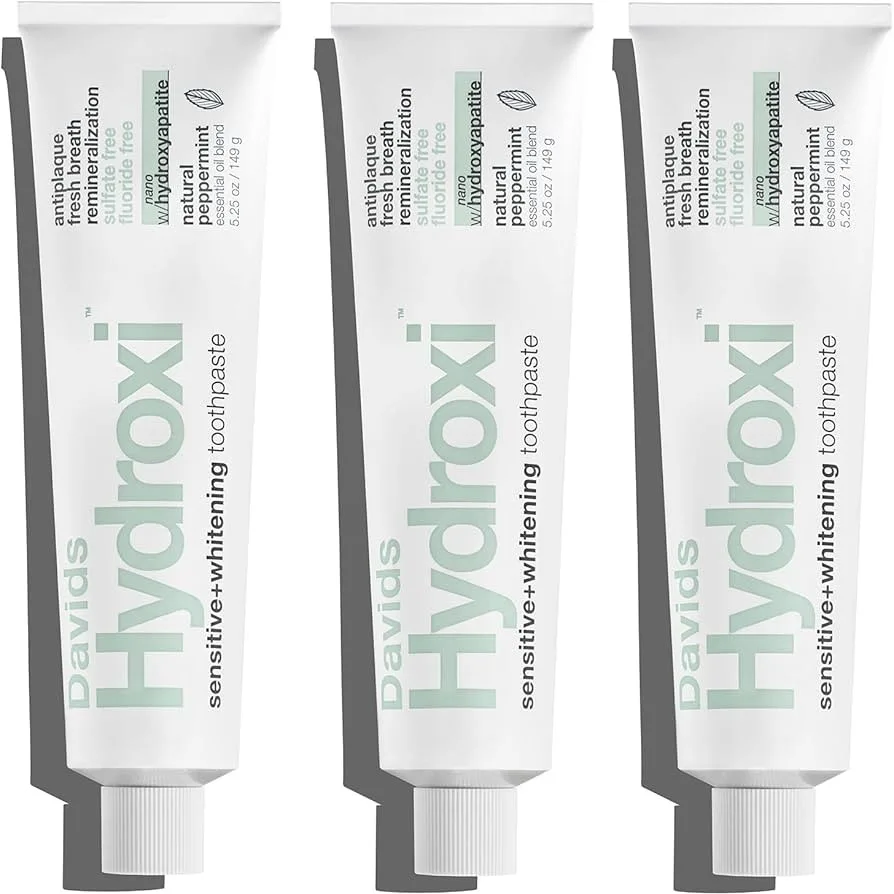 Davids Hydroxi Nano Hydroxyapatite Toothpaste Premium Mint (3-Pack) - Remineralizing Enamel Repair - recommended product