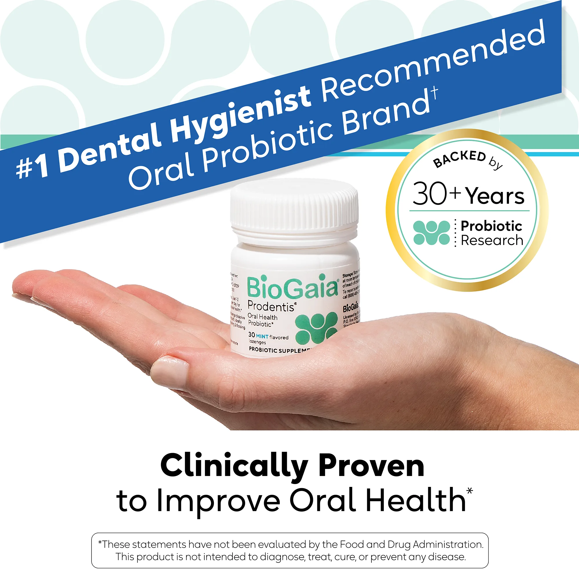 BioGaia Prodentis Oral Probiotics for Teeth and Gums - Mint Lozenges with L. reuteri for Fresh Breath and Gum Health (30 Count) - Health & Wellness product
