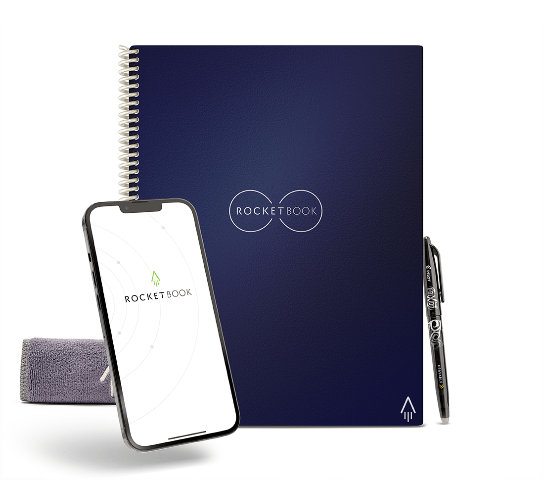 Rocketbook Core Reusable Smart Notebook – Letter Size, Dotted, Cloud Connected, Erasable