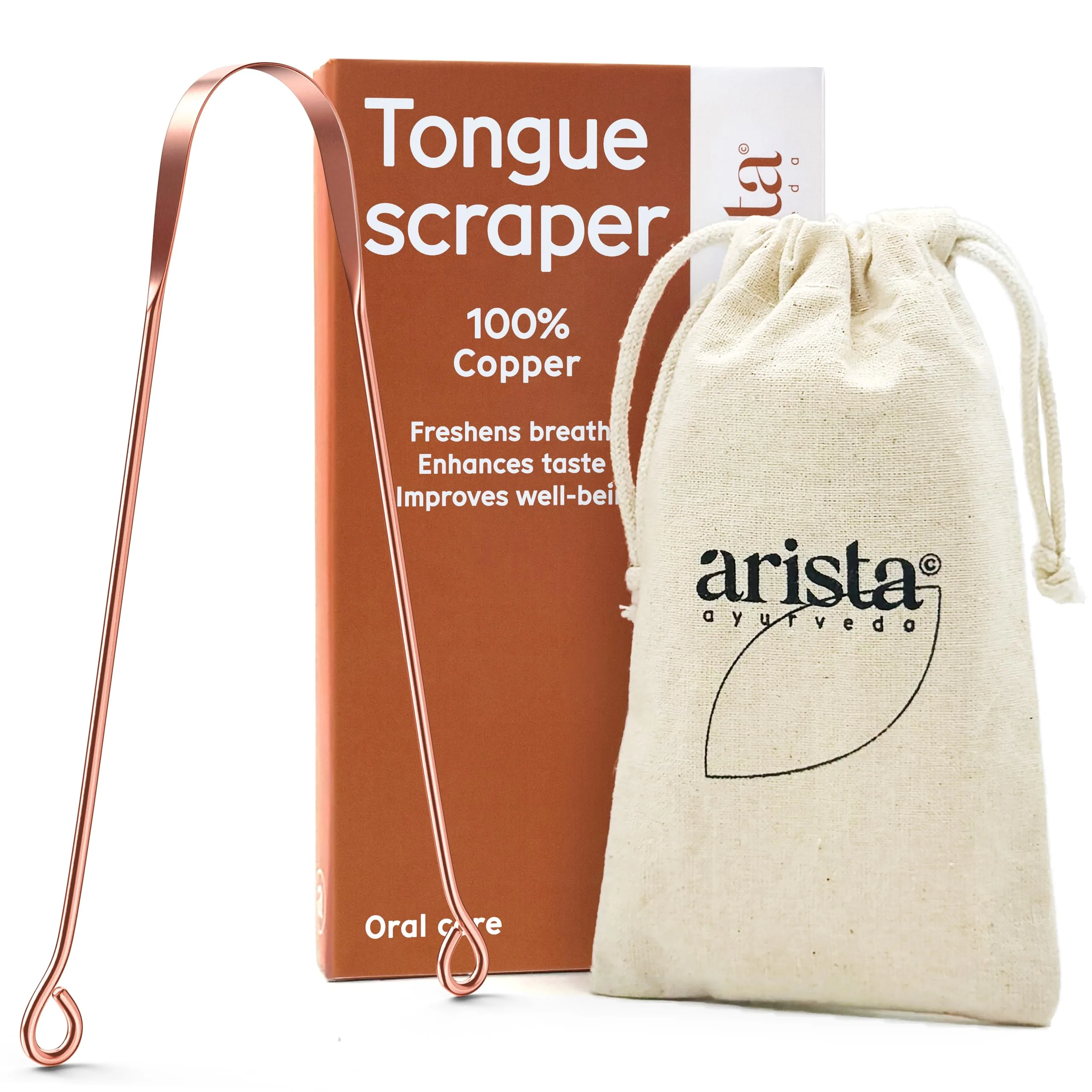 Arista Copper Tongue Scraper with Travel Pouch - recommended product
