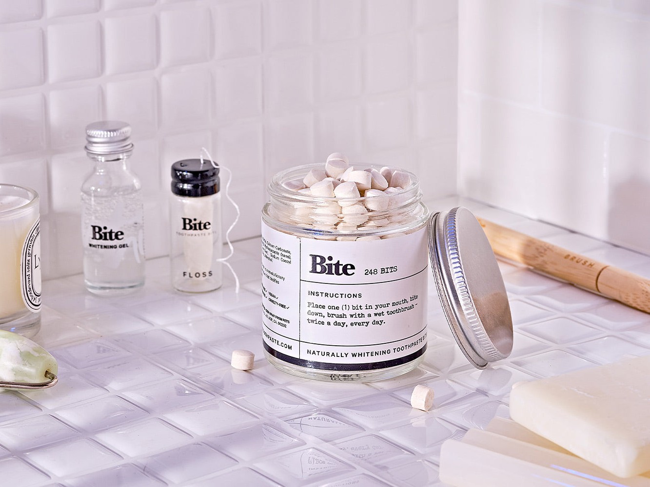 Bite Toothpaste Bits Whitening Tablets Mint (2 Bottles, 124 Tabs) - Nano Hydroxyapatite + Xylitol Fluoride-Free Enamel Repair - Health & Wellness product reviewed by Elyvora US