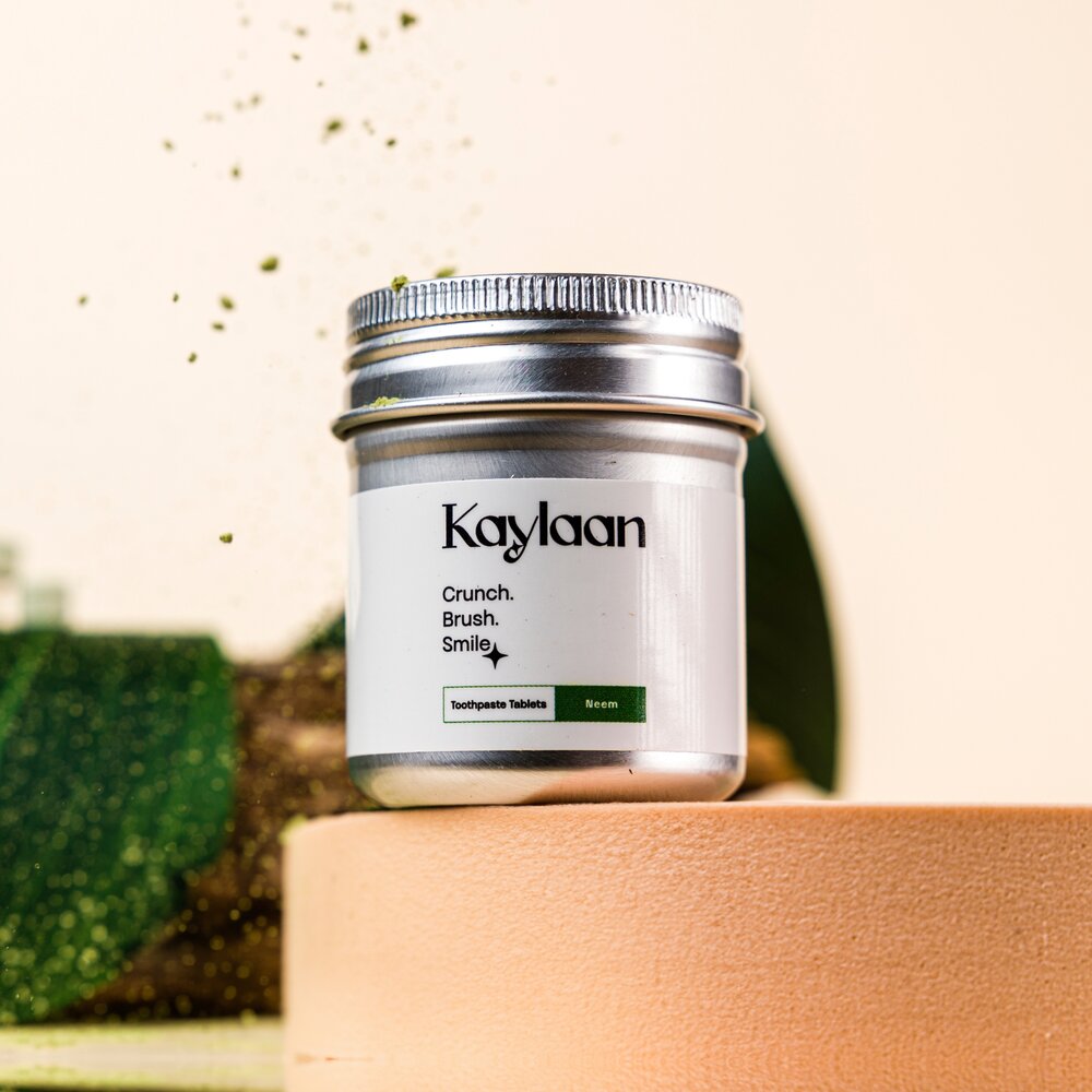 Kaylaan Non-Fluoride Neem Toothpaste Tablets (90 Count) - 10% Nano-Hydroxyapatite B Corp Certified Eco-Friendly Plastic-Free Oral Care - Health & Wellness product reviewed by Elyvora US