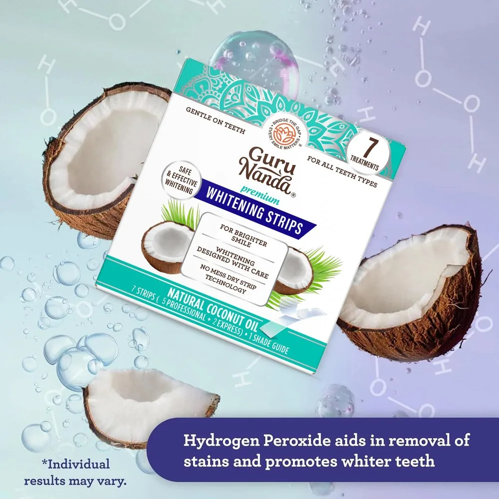 GuruNanda Dry Strip 7-Day Teeth Whitening Treatment - Non-Slip Technology for Sensitive Teeth - recommended product